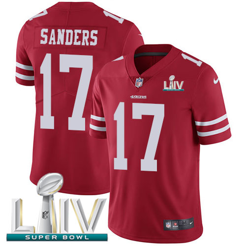 San Francisco 49ers Nike 17 Emmanuel Sanders Red Super Bowl LIV 2020 Team Color Youth Stitched NFL Vapor Untouchable Limited Jersey